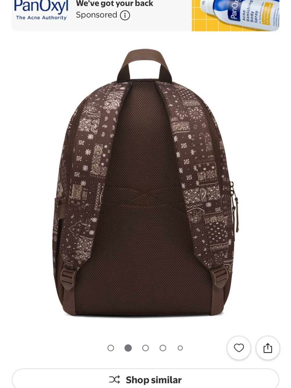 Levi’s Brown Bandana Print Backpack - 17.5 inches New with Tags - Picture 3 of 6